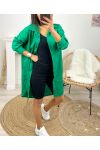 DRESS SHIRT COTTON OVERSIZE PE801 EMERALD GREEN