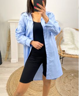DRESS SHIRT COTTON OVERSIZE PE801 SKY BLUE