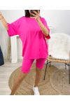 COTTON SET T-SHIRT + MATCHING CYCLISYE PE1494 FUSHIA