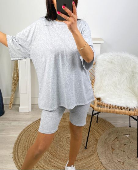 COTTON SET T-SHIRT + CYCLISYE MATCHING PE1494 GREY