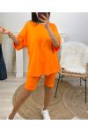 BAUMWOLL-SET T-SHIRT + CYCLISYE PASSEND PE1494 ORANGE