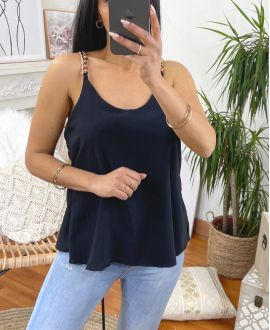 FANCY STRAP TOP PE1428 BLACK