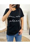 T-SHIRT COTON "YOU ARE GOLDEN" PE963 NOIR