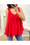 TOP EVASE BRETELLES DENTELLE PE1485 ROUGE