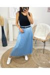 LONG SKIRT PLEATED SATIN PE463 SKY BLUE