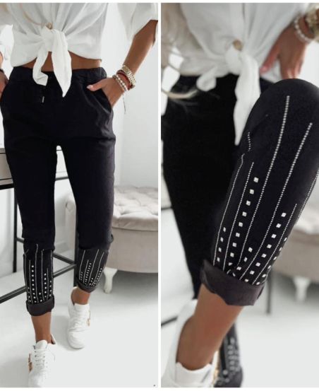 PANTALON CLOUTE PE1474 NOIR