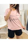 T-SHIRT COTON "YOU ARE GOLDEN" PE963 ROSE