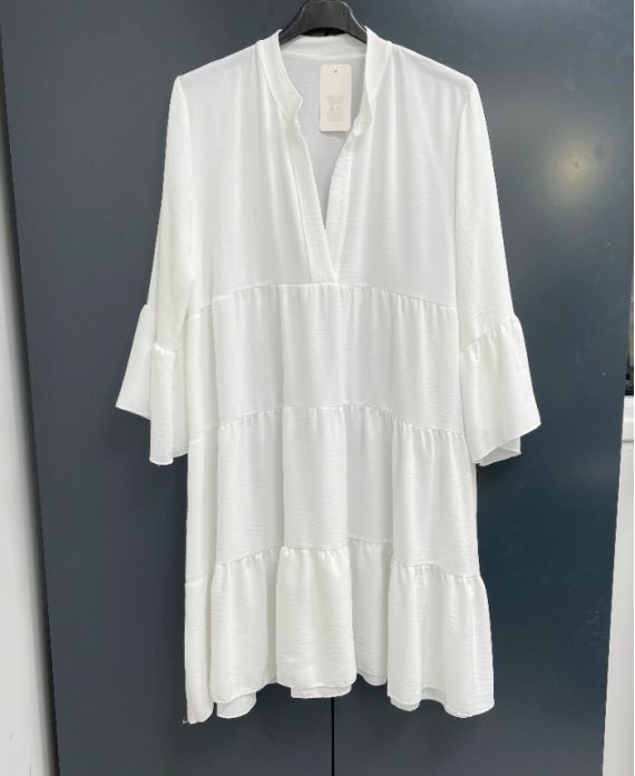 ROBE EVASEE PE983 BLANC