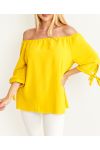 ELASTIC NECKLINE TOP PE1391 YELLOW