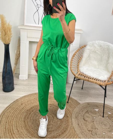 COMBINAISON PANTALON PE1390 VERT EMERAUDE