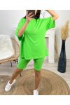 ENSEMBLE COTON T-SHIRT + CYCLISTE ASSORTI PE1494 VERT