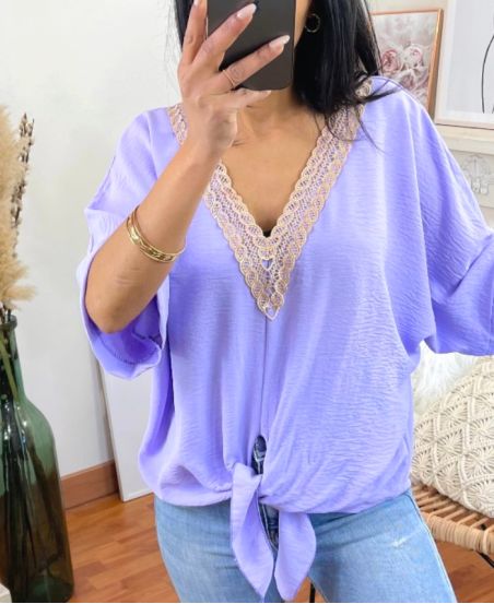 TOP ENCOLURE FANTAISIE A NOUER PE1340 LILA