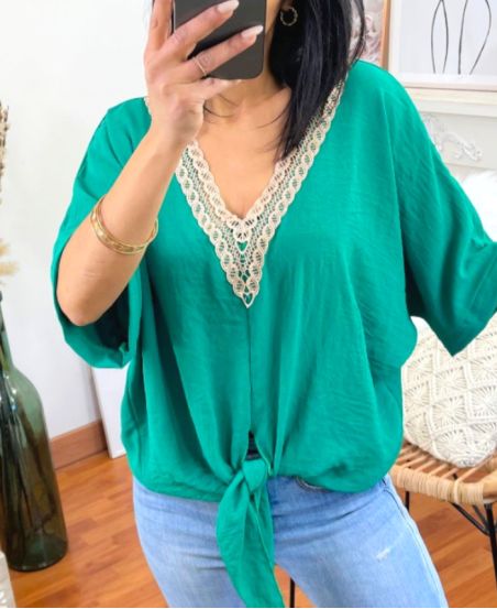 TOP ENCOLURE FANTAISIE A NOUER PE1340 VERT EMERAUDE