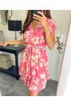 LARGE FLOWER DRESS PE727 CORAL