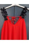 FANCY STRAP TOP PE1076 RED