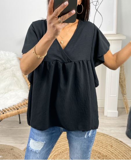 TOP OVERSIZE COL V PE1087 NOIR