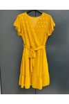 FEATHERED DRESS DOREES PE1034 MUSTARD