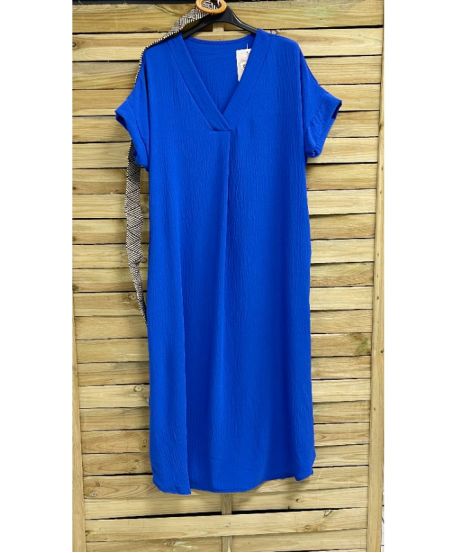 FLOWING DRESS WITH BELT PE1080 ROYAL BLUE