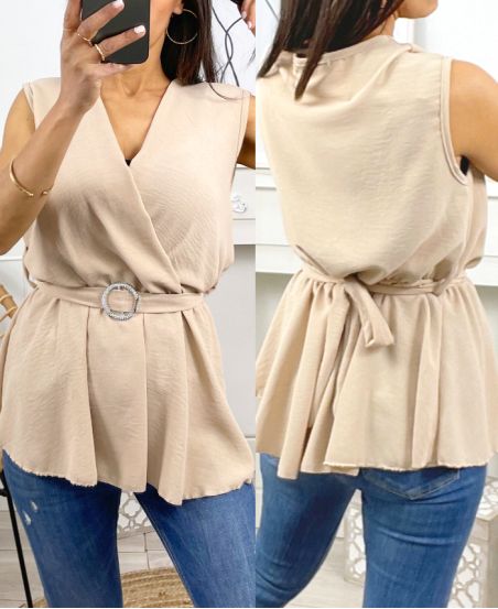 TOP LIEN BOUCLE PE1013 BEIGE