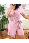 JUMPSUIT SHORT DRAPEE 1093 PINK