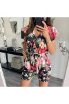 FLORAL SHORTSUIT PE1151 BLACK