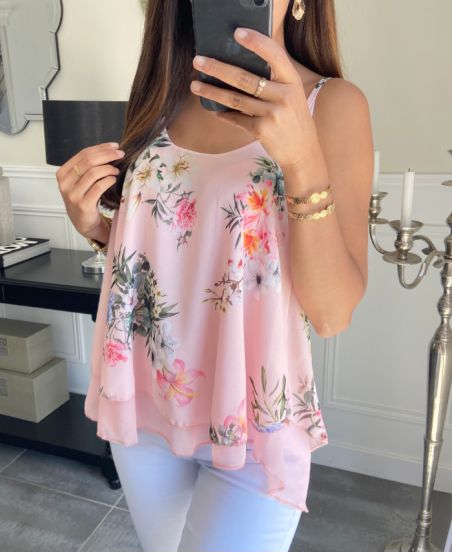 FLORAL TOP PE1170 ROSA