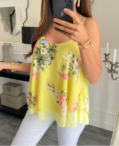 FLORAL TOP PE1170 YELLOW
