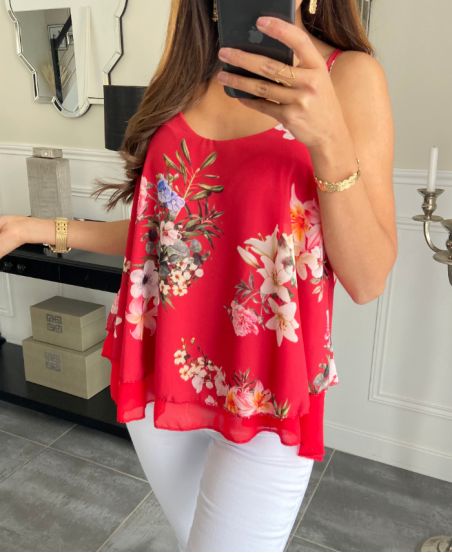 FLORAL TOP PE1170 ROOD