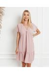 ABITO OVERSIZE SCOLLO A V PE1191 ROSA