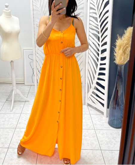 LONG DRESS WITH BUTTONS PE1234 ORANGE