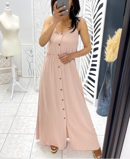 LONG DRESS WITH BUTTONS PE1234 PINK