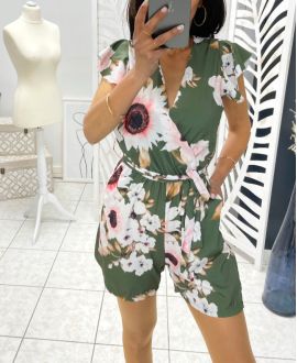 FLORAL SHORTSUIT PE1059 GREEN