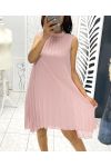 ROBE PLISSEE EVASEE PE645 ROSE