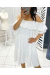 ROBE BOHEME EPAULES OUVERTES PE1248 BLANC