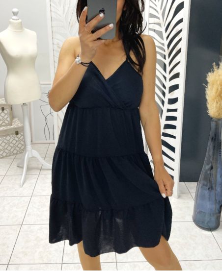 TRÄGERLOSES KLEID PE1348 SCHWARZ