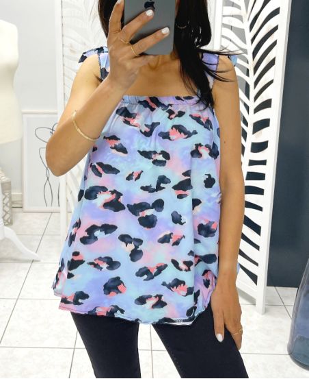 TOP ESTAMPADO CON TIRANTES 1287 AZUL