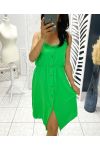 ROBE A BRETELLES A BOUTONS PE2000 VERT EMERAUDE