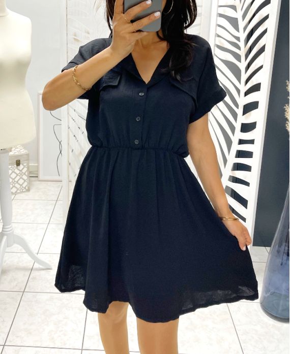 DRESS WITH BUTTONS 1086 BLACK