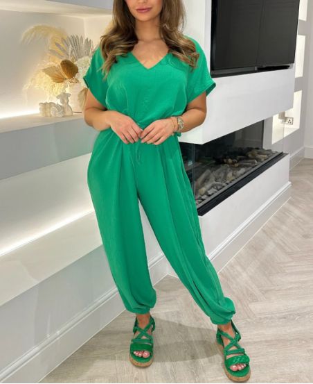 COMBINAISON PANTALON PE2059 VERT EMERAUDE