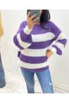 SOFT PULLOVER STRIPE AH11 PURPLE