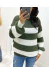 SOFT PULLOVER STRIPE AH11 KAKI