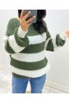SOFT PULLOVER STRIPE AH11 KAKI