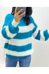 SOFT PULLOVER STRIPE AH11 OIL BLUE