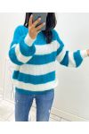 SOFT PULLOVER STRIPE AH11 OIL BLUE