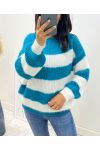 SOFT PULLOVER STRIPE AH11 OIL BLUE