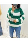 SOFT PULLOVER STRIPE AH11 EMERALD GREEN