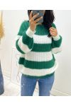 SOFT PULLOVER STRIPE AH11 EMERALD GREEN