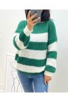 SOFT PULLOVER STRIPE AH11 EMERALD GREEN