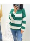 SOFT PULLOVER STRIPE AH11 EMERALD GREEN