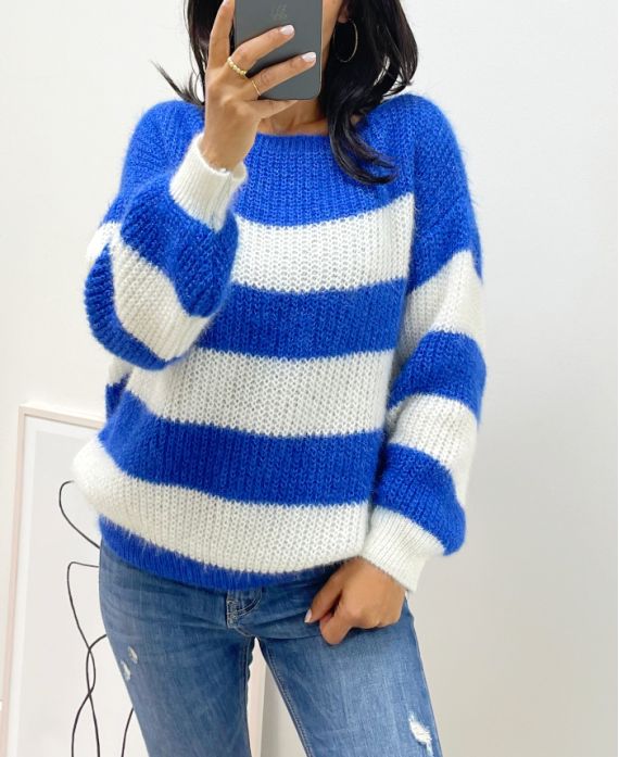 SOFT SWEATER STRIPE AH11 ROYAL BLUE
